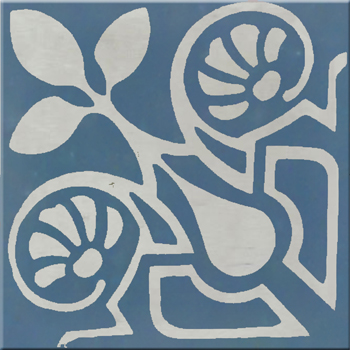 Mosaic House Moroccan tile Brooklyn C43-36 Indigo, blue Ash Gray, gray  cement, encaustic, field, pattern floral 